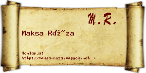 Maksa Róza névjegykártya