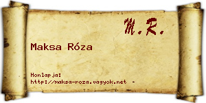 Maksa Róza névjegykártya