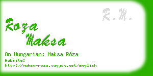 roza maksa business card